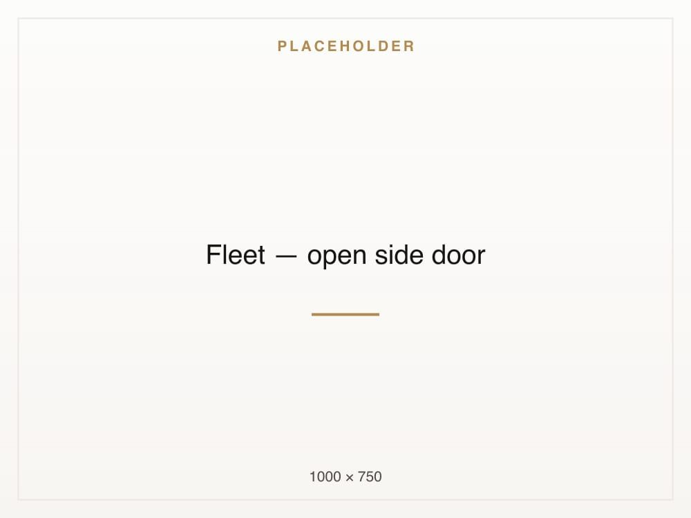 Open sliding side door of the Sprinter van with the boarding step down.